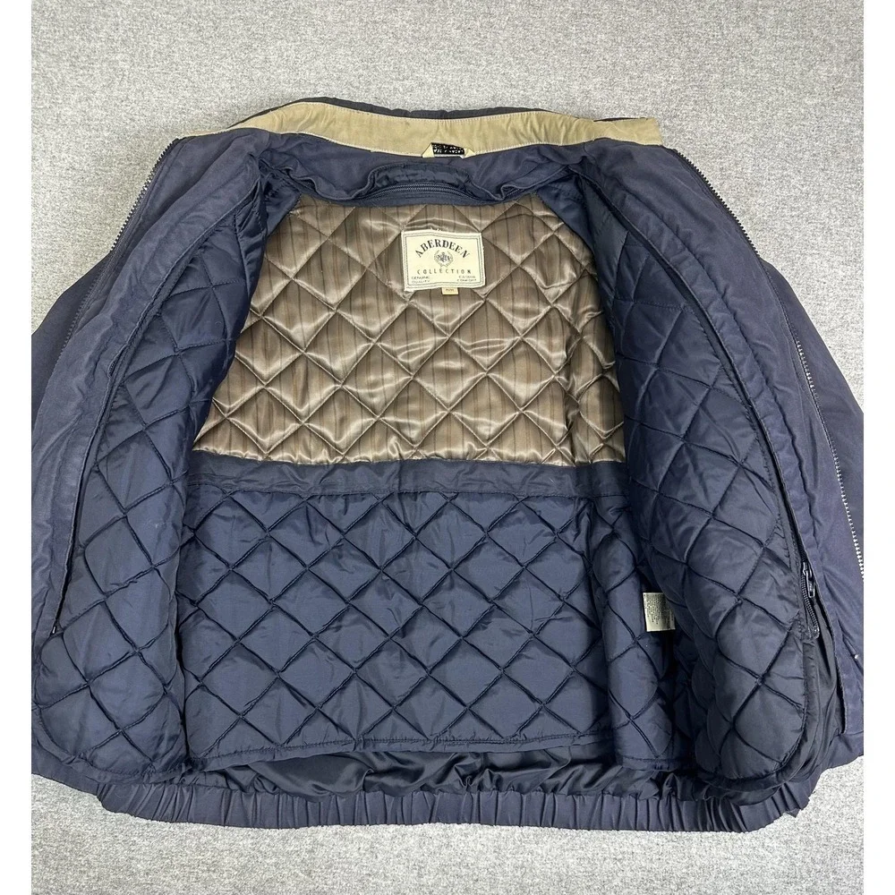 Aberdeen‎ Collection Jacket Mens Medium Navy Quilted Removable Liner Bomber Coat